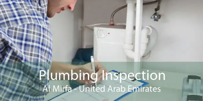 Plumbing Inspection Al Mirfa - United Arab Emirates