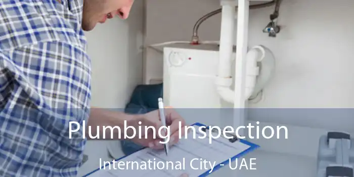 Plumbing Inspection International City - UAE