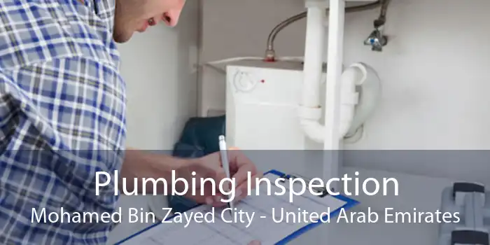 Plumbing Inspection Mohamed Bin Zayed City - United Arab Emirates
