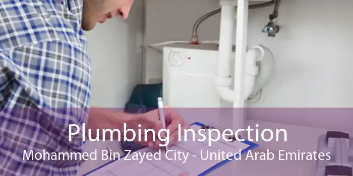 Plumbing Inspection Mohammed Bin Zayed City - United Arab Emirates