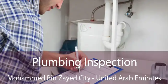 Plumbing Inspection Mohammed Bin Zayed City - United Arab Emirates