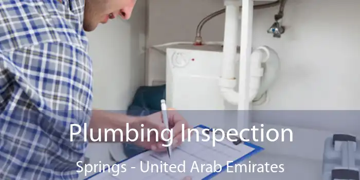 Plumbing Inspection Springs - United Arab Emirates